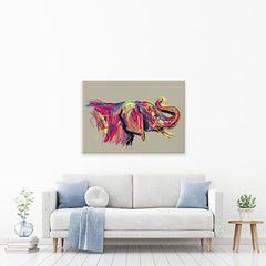 Multicoloured Elephant Canvas Print