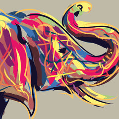 Multicoloured Elephant Canvas Print