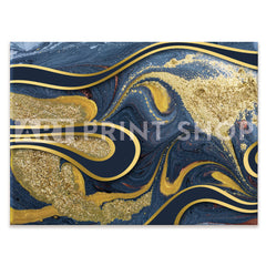 Navy Marble Canvas Print