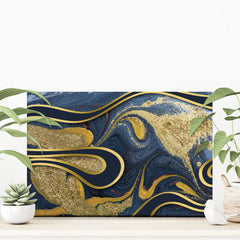 Navy Marble Canvas Print