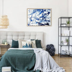 Blue Paint Spatter Framed Print