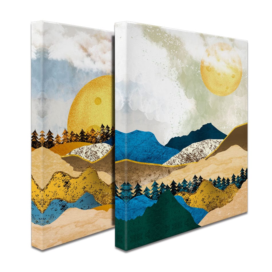 Over The Hills And Far Away Duo Canvas Print wall art product 3d artwork wallpaper / Shutterstock
