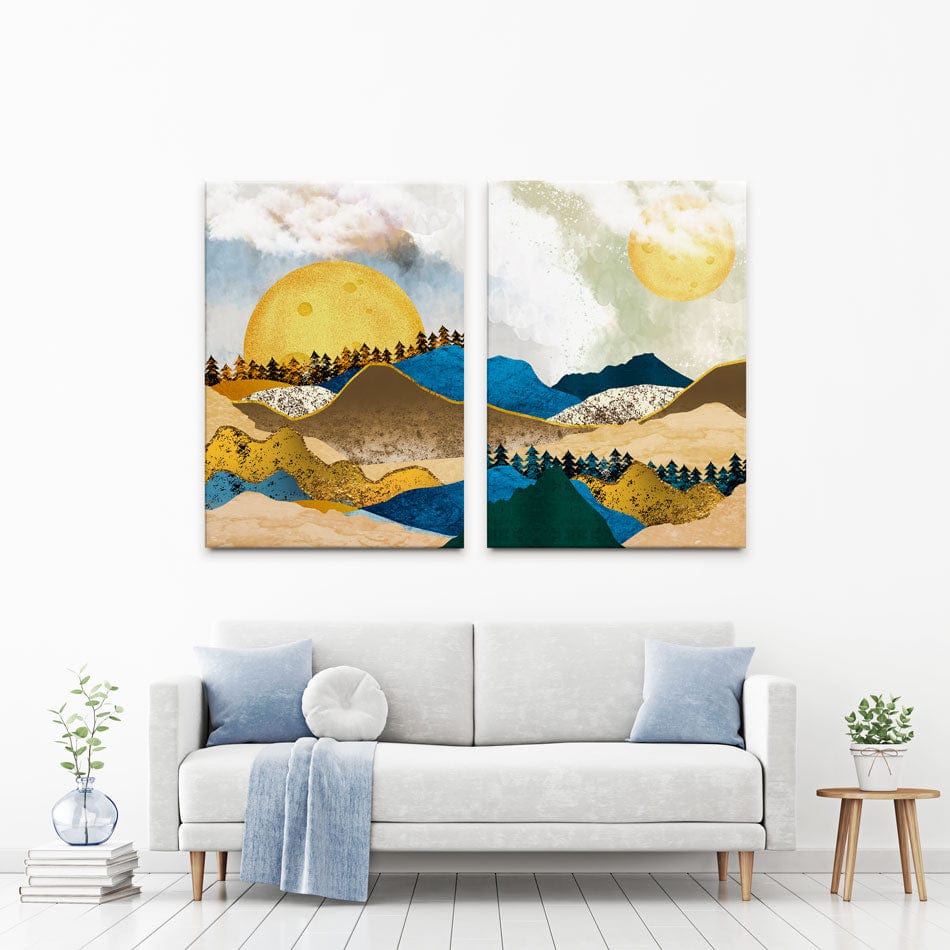 Over The Hills And Far Away Duo Canvas Print wall art product 3d artwork wallpaper / Shutterstock