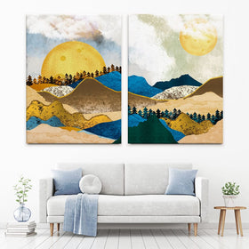 Over The Hills And Far Away Duo Canvas Print wall art product 3d artwork wallpaper / Shutterstock