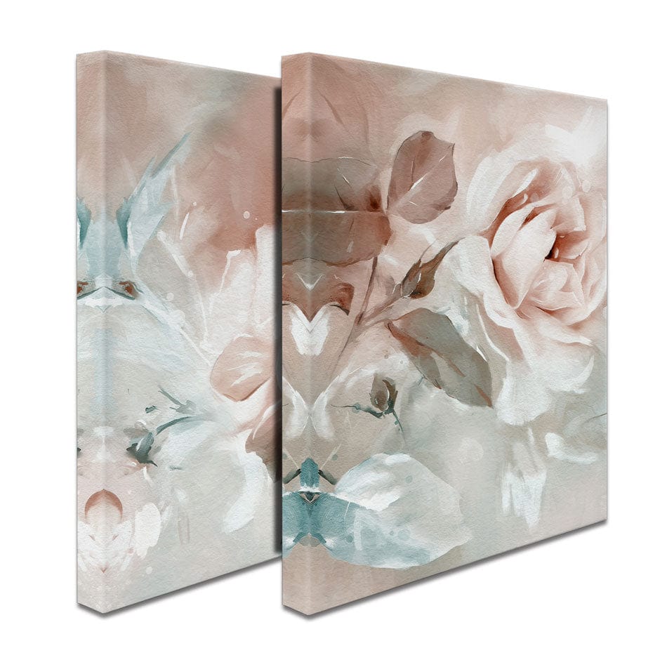 Pastel Rose Leaves Duo Canvas Print wall art product lisima / Shutterstock