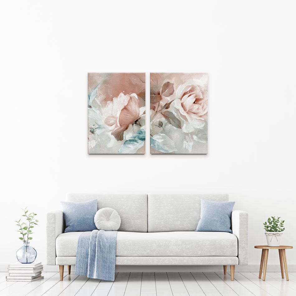 Pastel Rose Leaves Duo Canvas Print wall art product lisima / Shutterstock