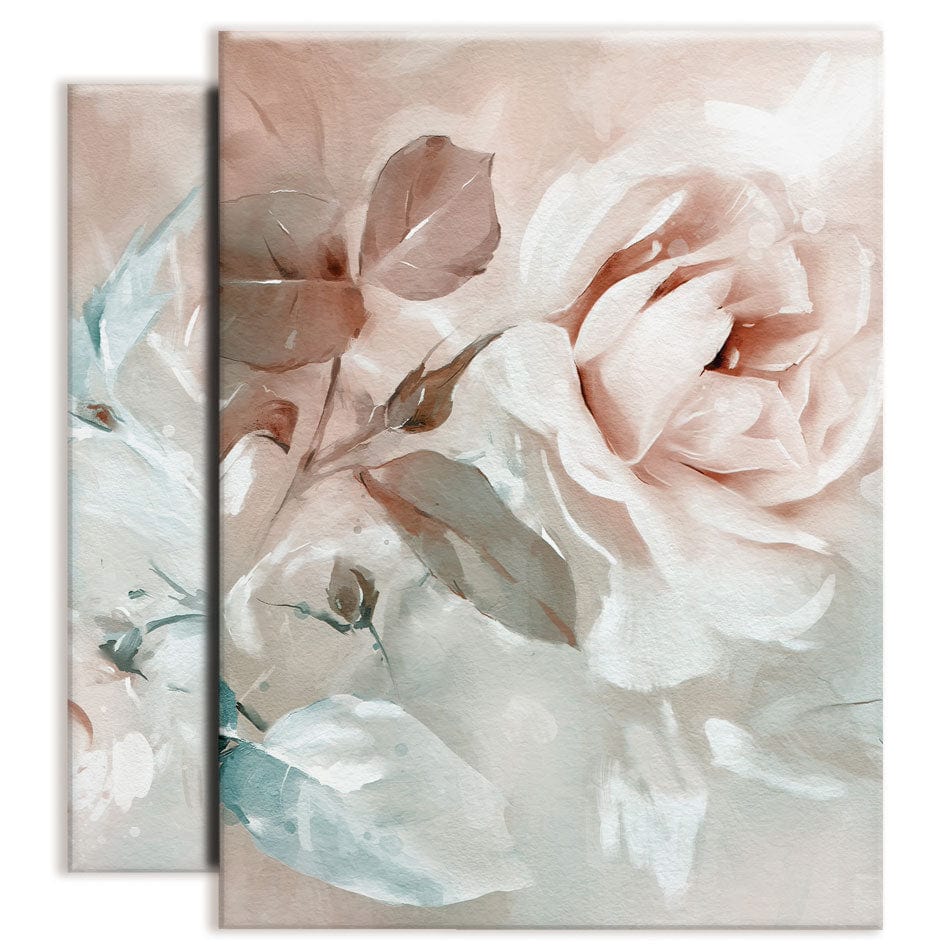 Pastel Rose Leaves Duo Canvas Print wall art product lisima / Shutterstock