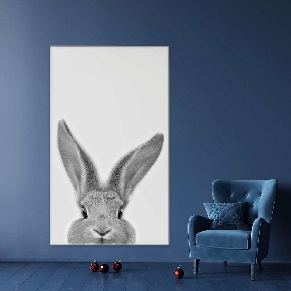 Peekaboo Bunny Portrait Canvas Print wall art product R Visser / Independent
