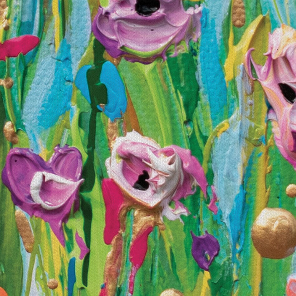 Pink Dotted Flowers Canvas Print wall art product Olga Tkachyk