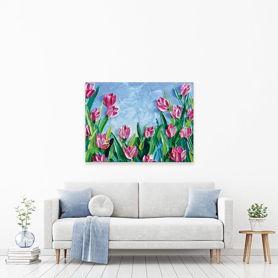 Pink Tulips Canvas Print wall art product Olga Tkachyk