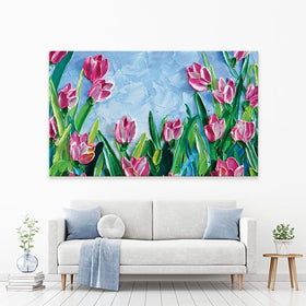 Pink Tulips Canvas Print wall art product Olga Tkachyk