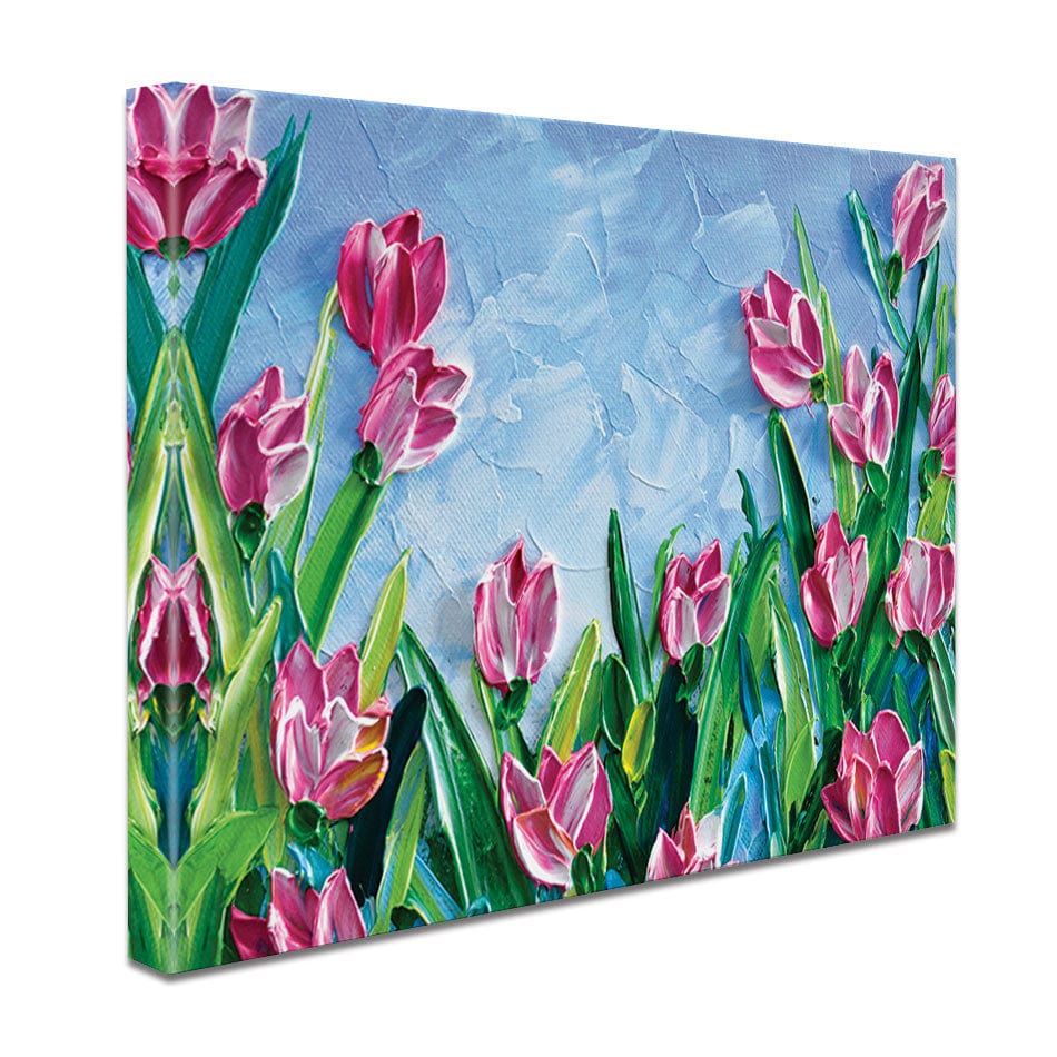 Pink Tulips Canvas Print wall art product Olga Tkachyk
