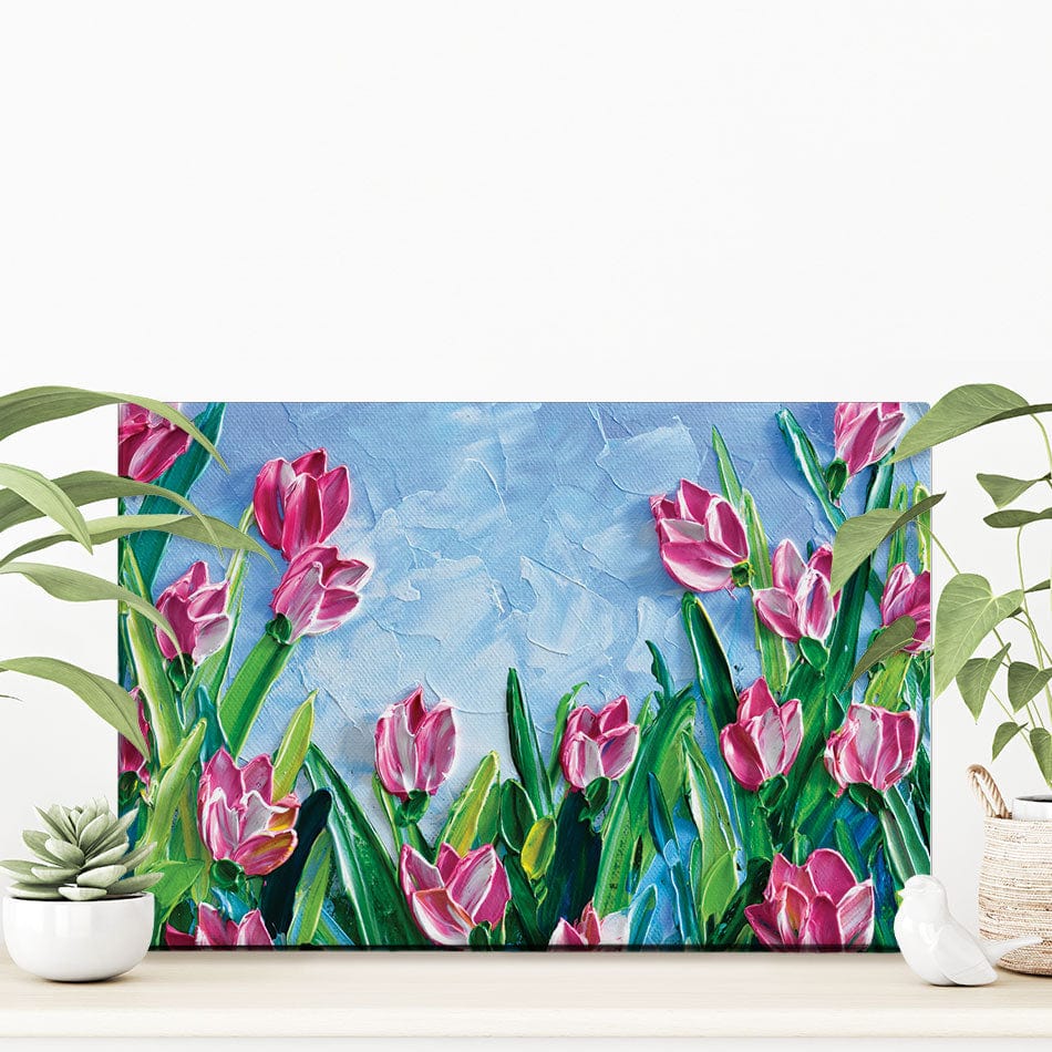 Pink Tulips Canvas Print wall art product Olga Tkachyk