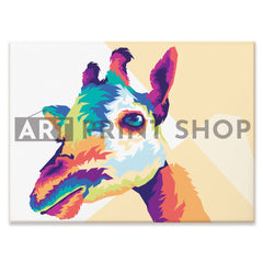 Pop Art Giraffe Head Canvas Print