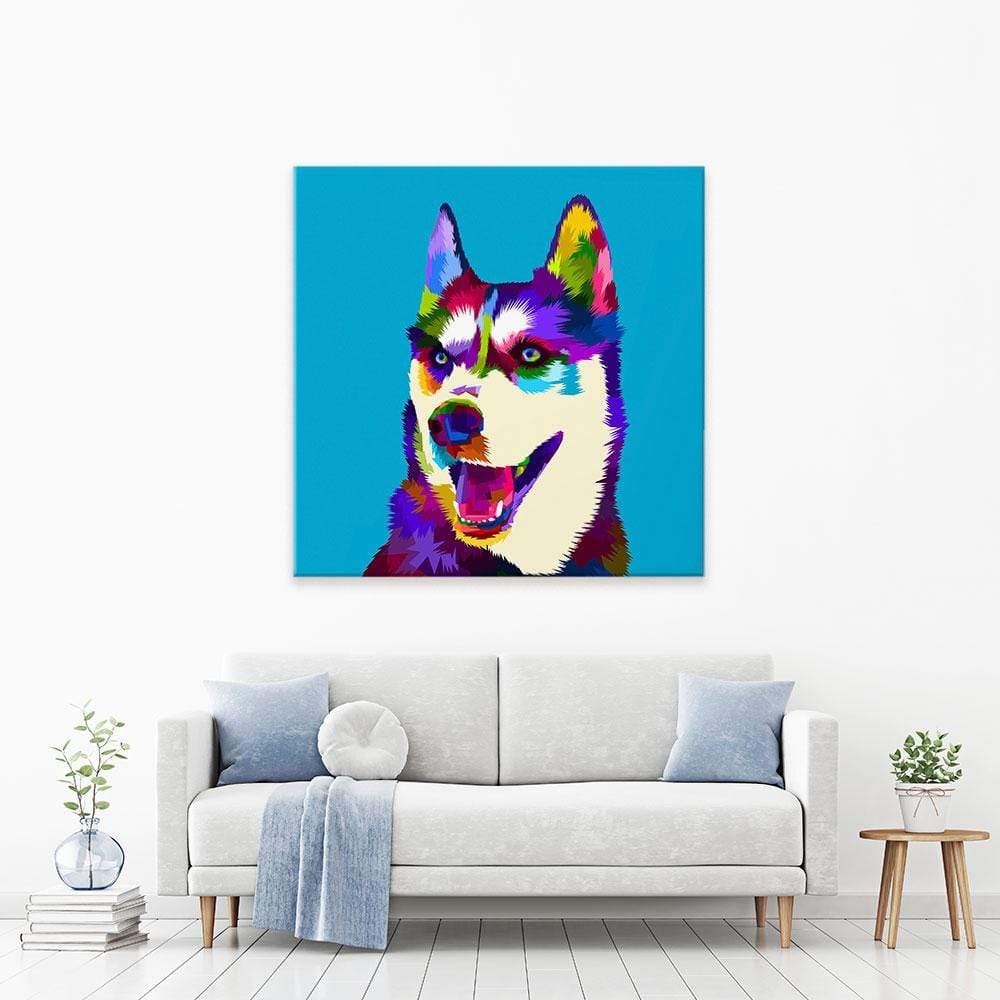 Pop Art Husky Canvas Print wall art product rainbow zoo / Shutterstock