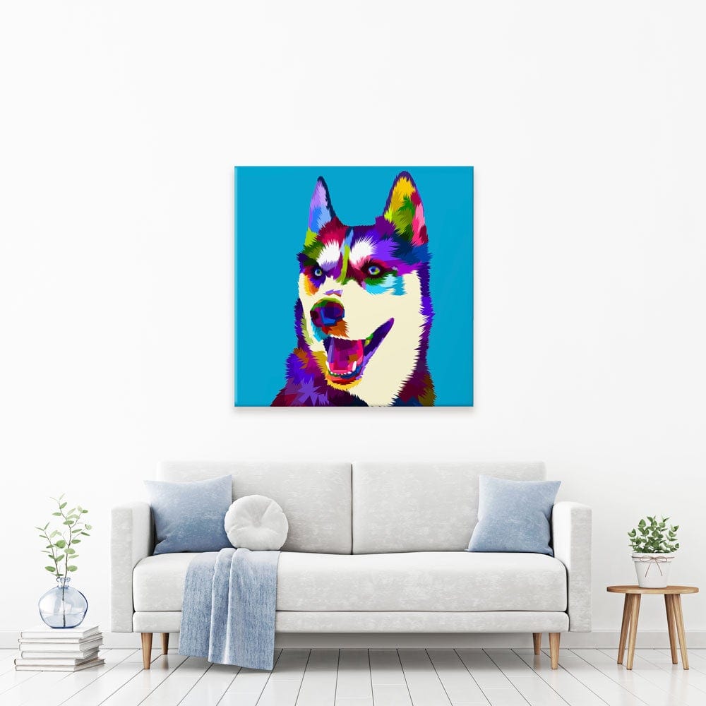Pop Art Husky Canvas Print wall art product rainbow zoo / Shutterstock