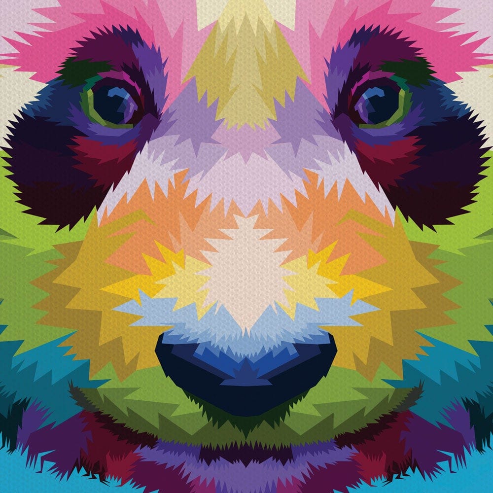 Pop Art Panda Canvas Print wall art product rainbow zoo / Shutterstock