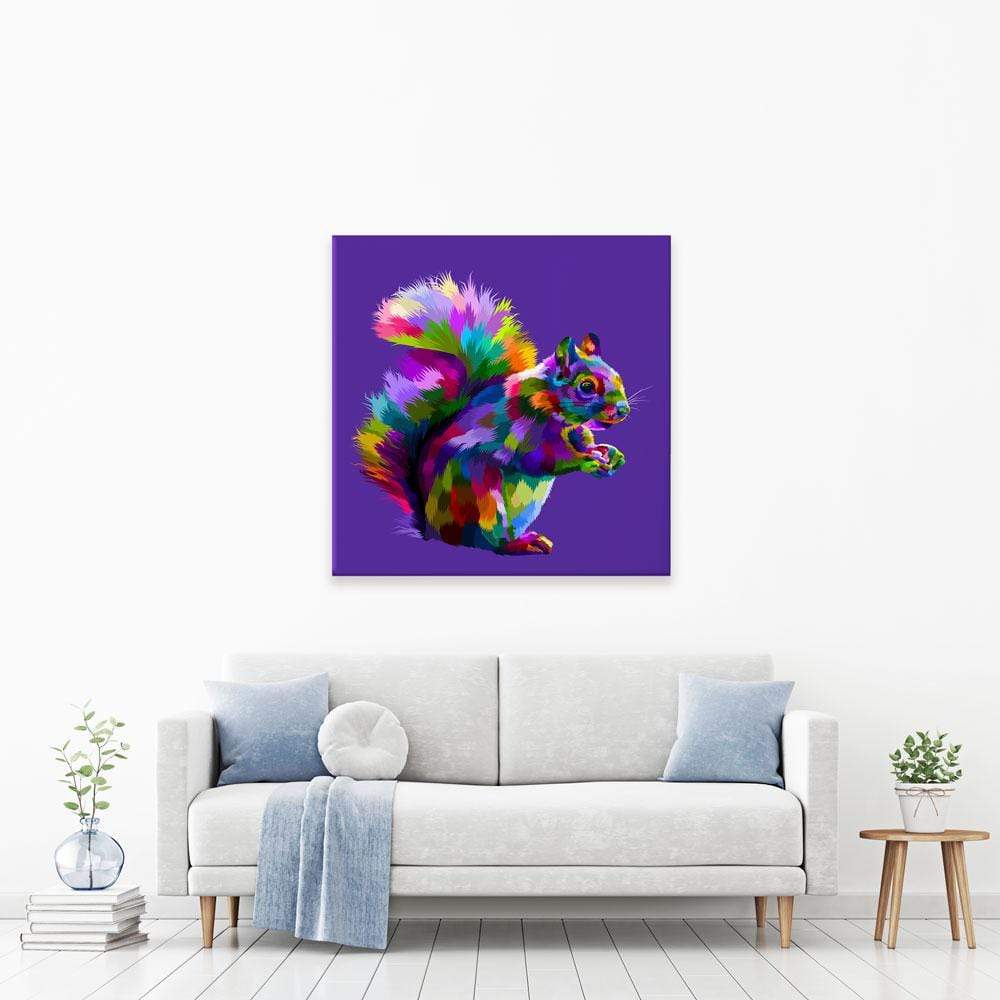 Pop Art Squirrel Canvas Print wall art product rainbow zoo / Shutterstock