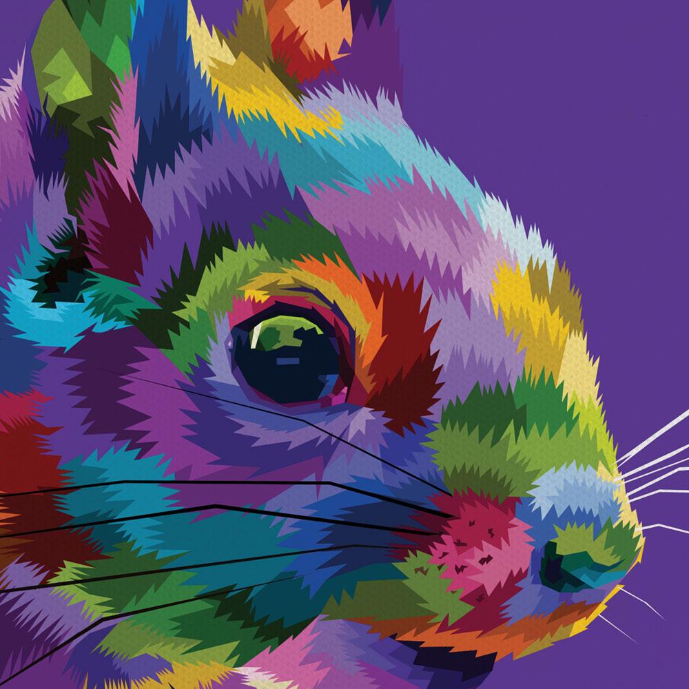 Pop Art Squirrel Canvas Print wall art product rainbow zoo / Shutterstock