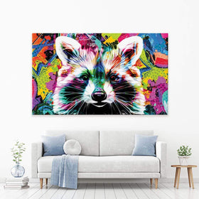 Psychedelic Raccoon Canvas Print wall art product ARTEMENKO VALENTYN / Shutterstock