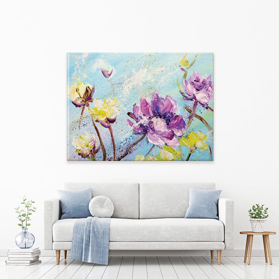 Purple And Yellow Floral Canvas Print wall art product Valenty / Shutterstock