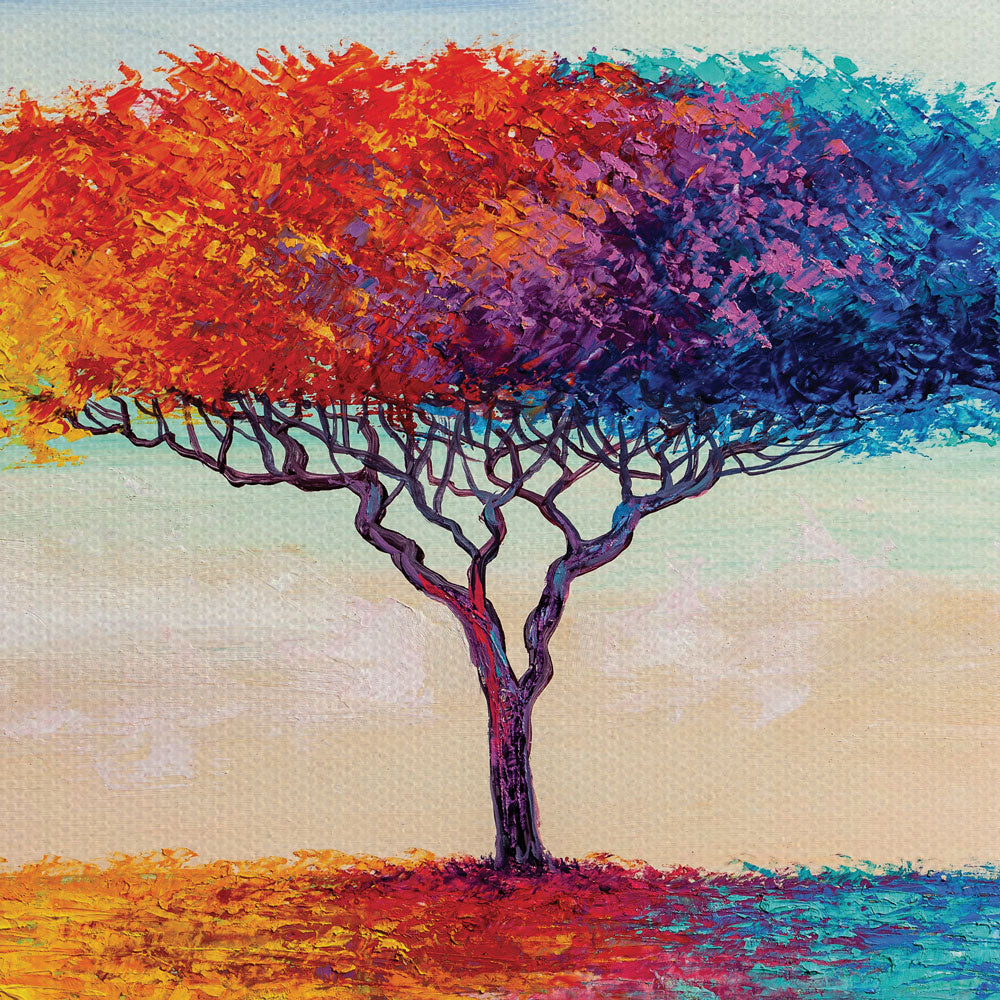 Rainbow Tree Oil Painting Canvas Print