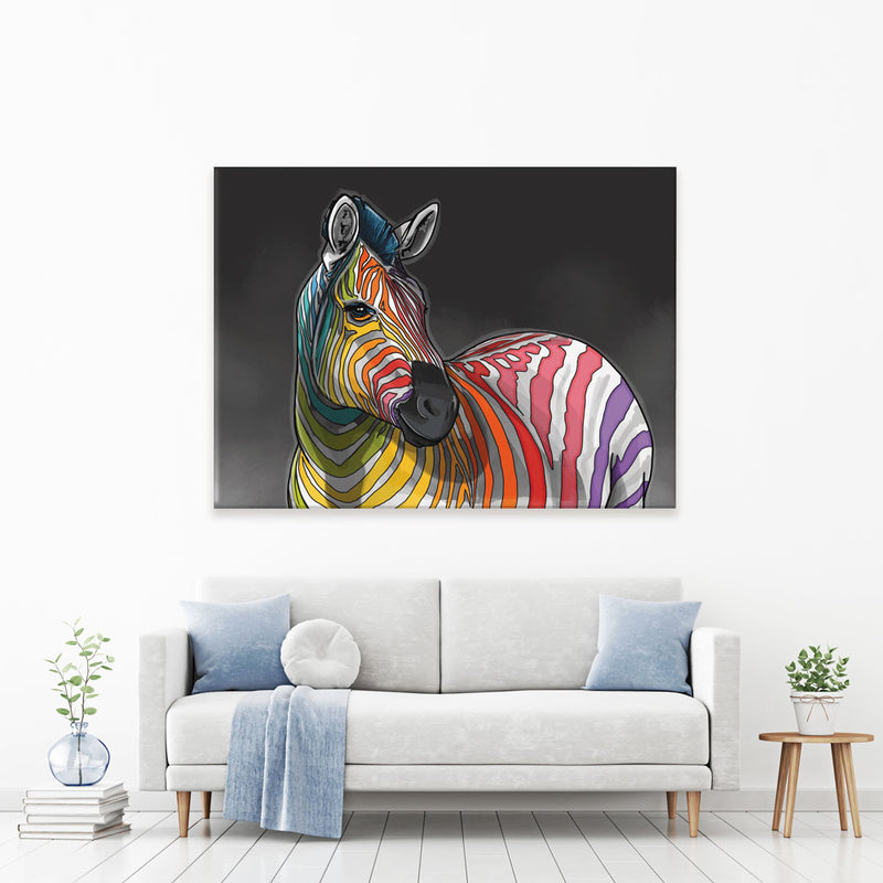 Rainbow Zebra Canvas Print