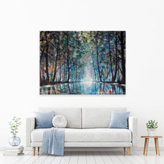 Romantic Rainy Blue Canvas Print