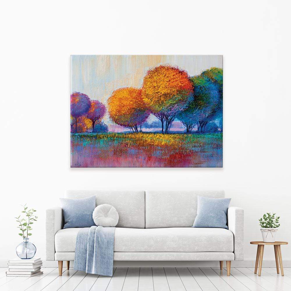 Round Trees Oil Painting Canvas Print wall art product S-BELOV / Shutterstock