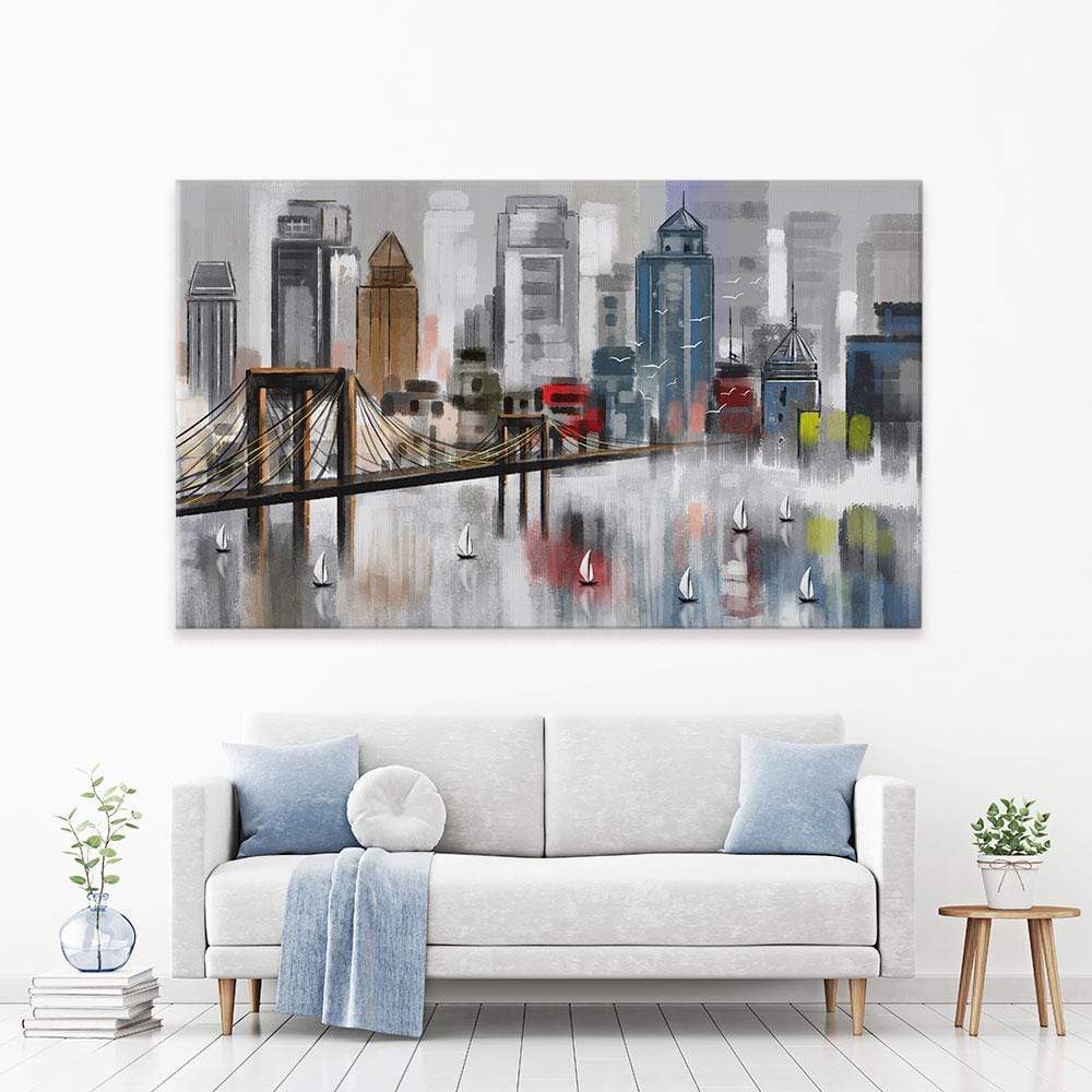 Skyscrapers And Sailboats Canvas Print wall art product Tim Kats / Shutterstock