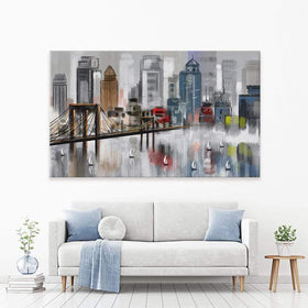 Skyscrapers And Sailboats Canvas Print wall art product Tim Kats / Shutterstock