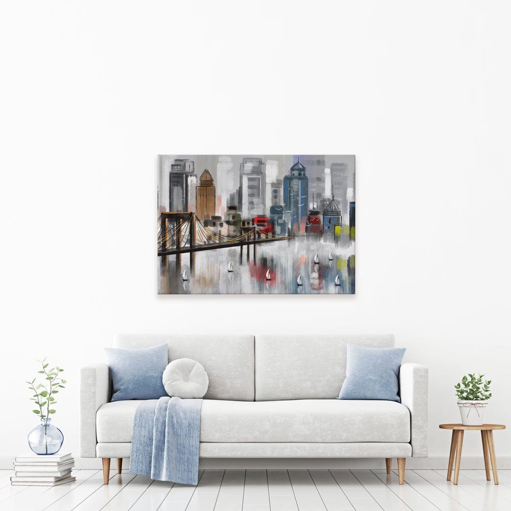 Skyscrapers And Sailboats Canvas Print wall art product Tim Kats / Shutterstock
