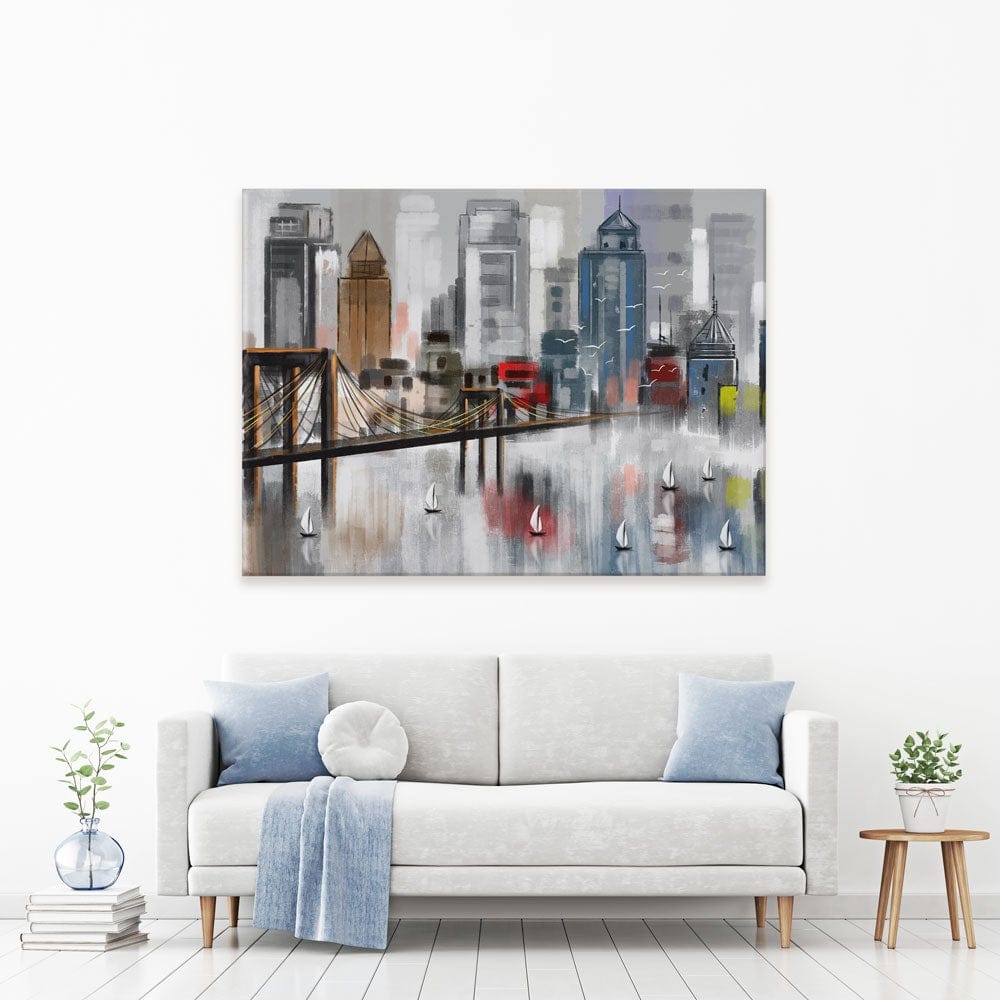 Skyscrapers And Sailboats Canvas Print wall art product Tim Kats / Shutterstock