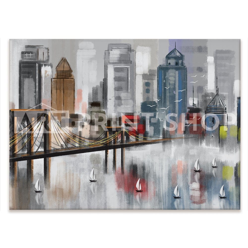 Skyscrapers And Sailboats Canvas Print wall art product Tim Kats / Shutterstock