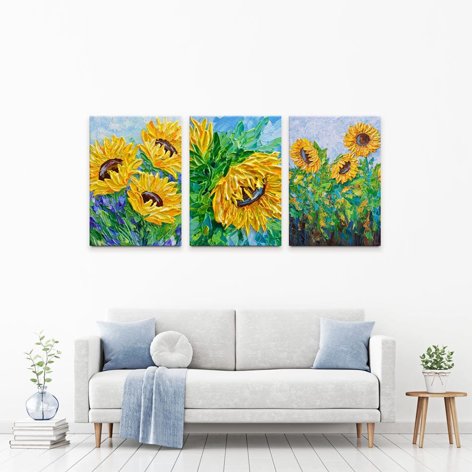 Sunflowers Trio Canvas Print wall art product Olga Tkachyk