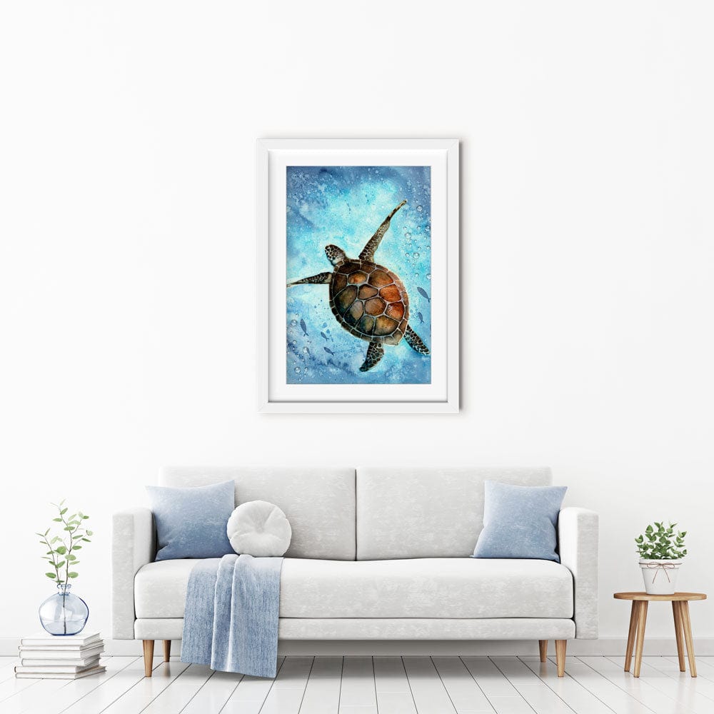 Swimming Turtle Framed Art Print wall art product Tarasova Mariya / Shutterstock