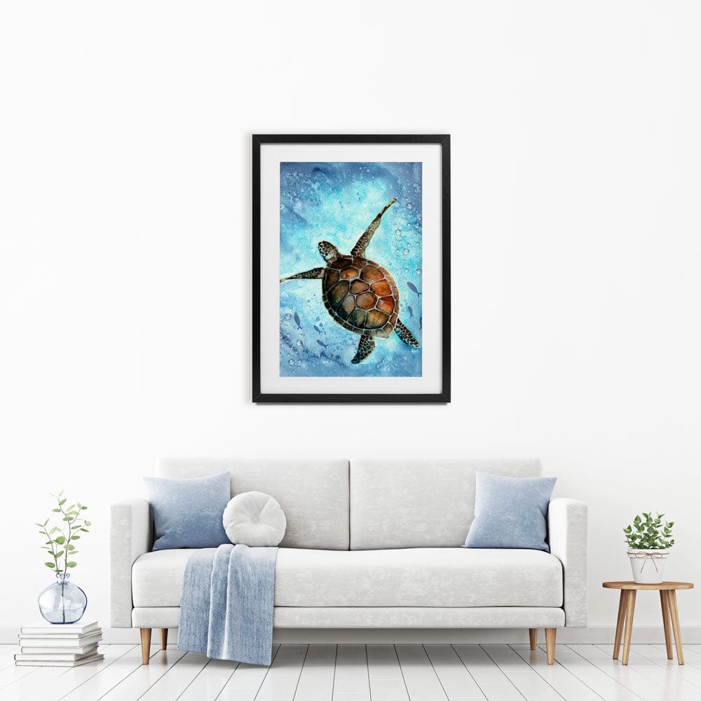 Swimming Turtle Framed Art Print wall art product Tarasova Mariya / Shutterstock