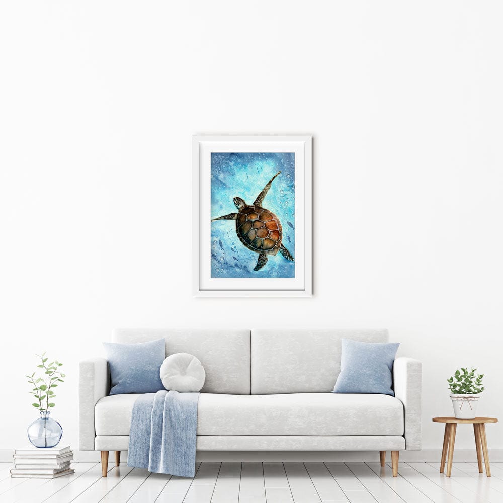 Swimming Turtle Framed Art Print wall art product Tarasova Mariya / Shutterstock