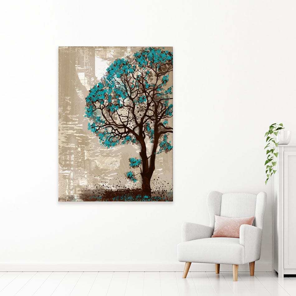Teal Tree Canvas Print wall art product taif ahmed / Shutterstock