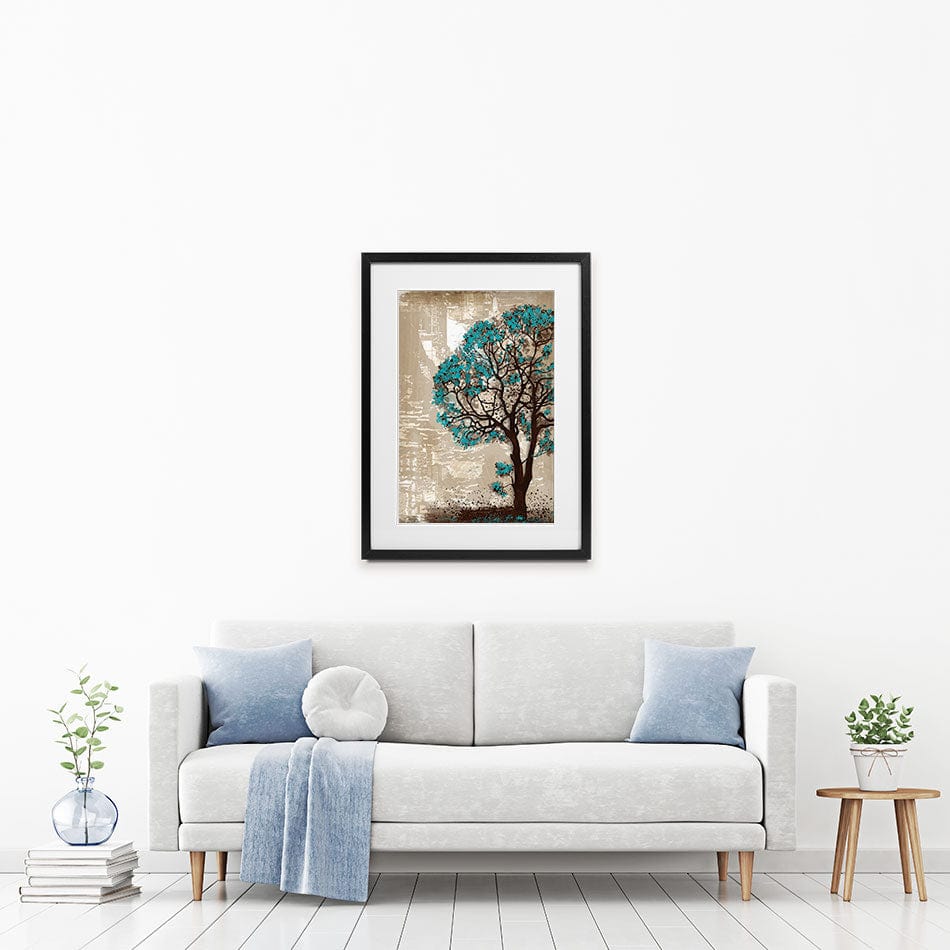 Teal Tree Framed Art Print wall art product taif ahmed / Shutterstock