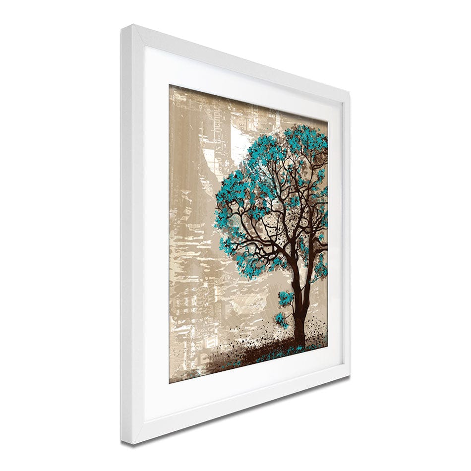 Teal Tree Framed Art Print wall art product taif ahmed / Shutterstock