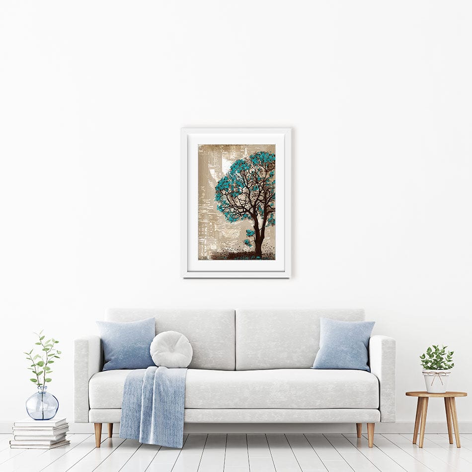 Teal Tree Framed Art Print wall art product taif ahmed / Shutterstock