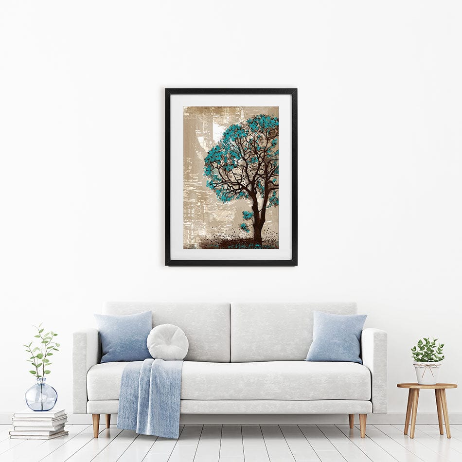 Teal Tree Framed Art Print wall art product taif ahmed / Shutterstock