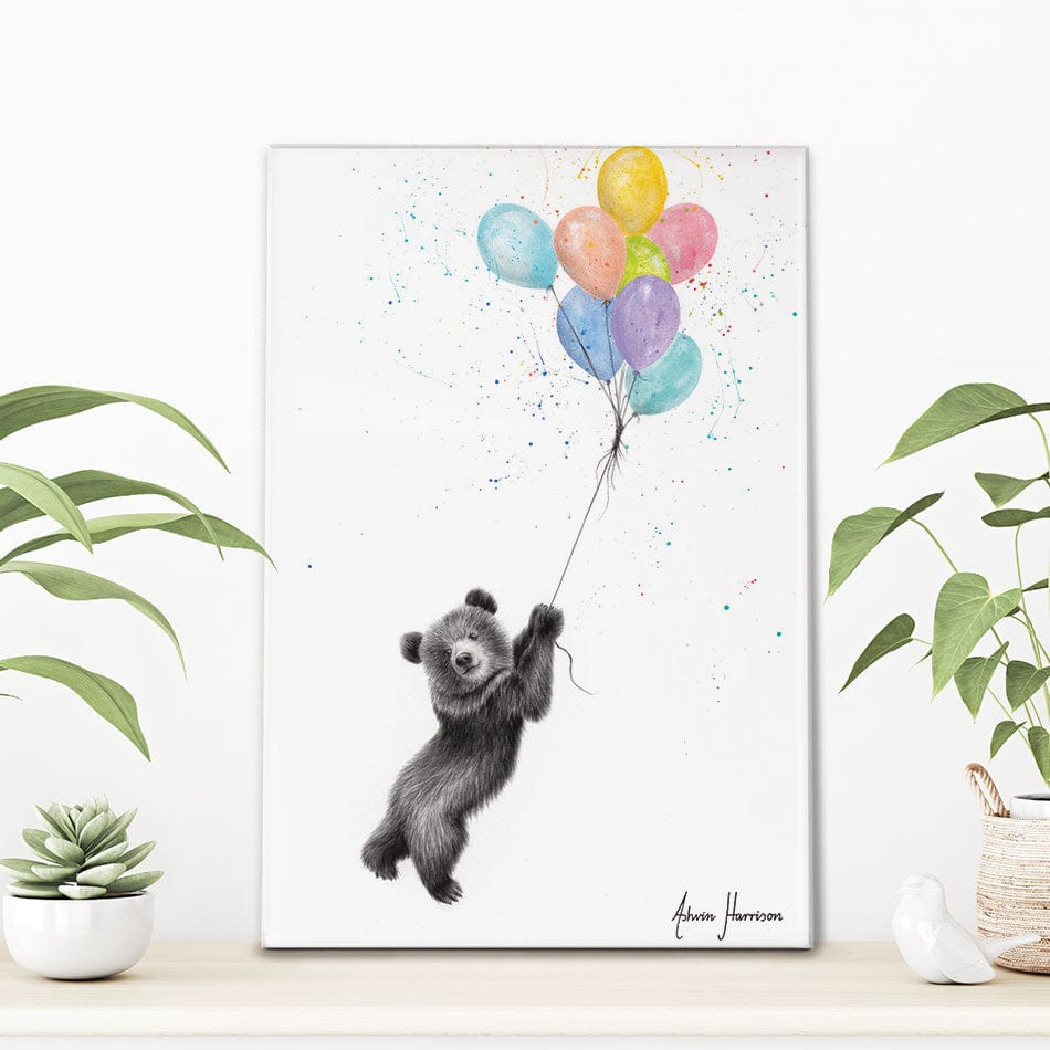 The Bear And The Balloons Canvas Print wall art product Ashvin Harrison
