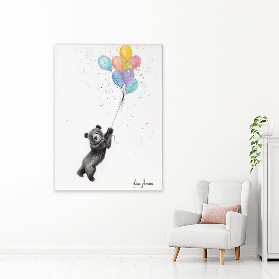 The Bear And The Balloons Canvas Print wall art product Ashvin Harrison