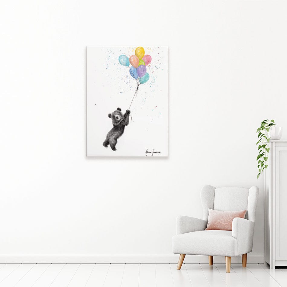 The Bear And The Balloons Canvas Print wall art product Ashvin Harrison