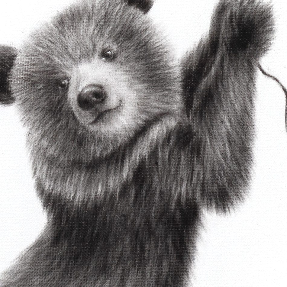 The Bear And The Balloons Framed Art Print wall art product Ashvin Harrison