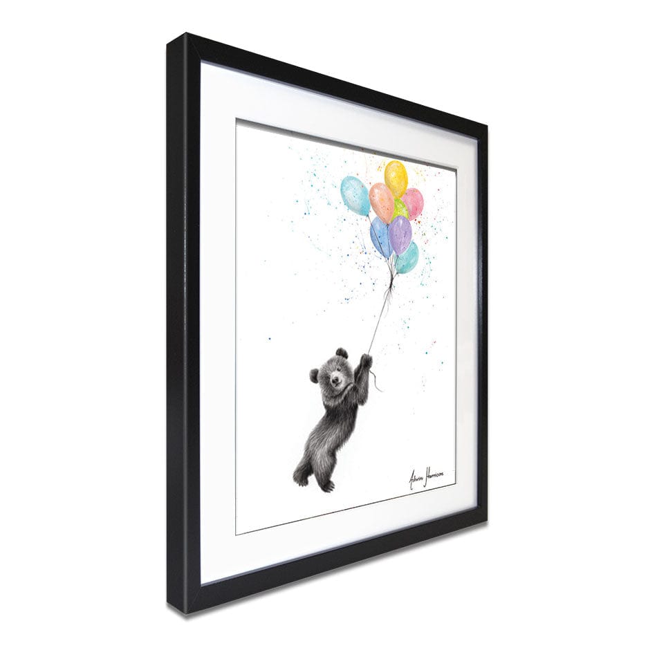 The Bear And The Balloons Framed Art Print wall art product Ashvin Harrison