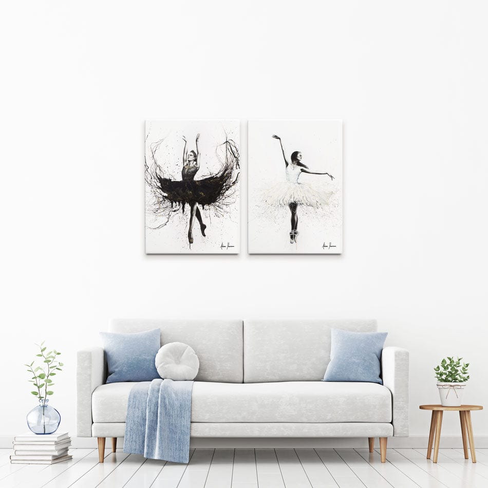 The Black And The White Swan Duo Canvas Print wall art product Ashvin Harrison