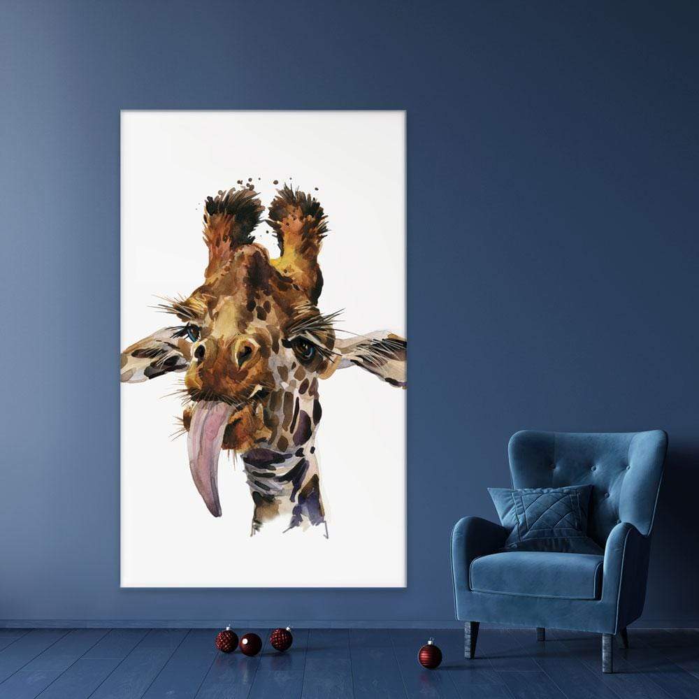 Tongue Out Giraffe Head Canvas Print wall art product Faenkova Elena / Shutterstock